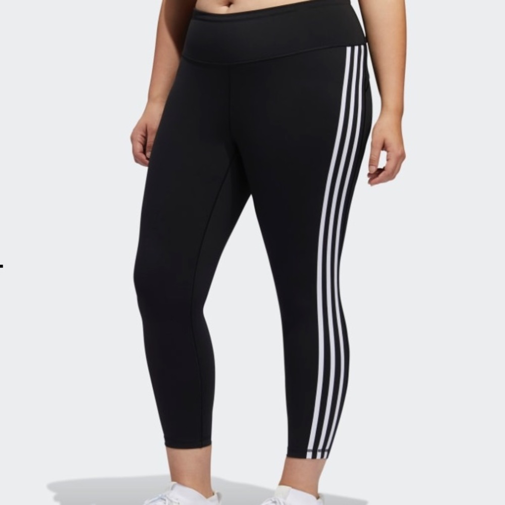 🆕ADIDAS 3-STRIPES 7/8 Tights 🌟 Plus Sizes 🌟 - Picture 2 of 16